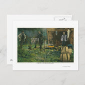 キャンプグラウンドシーンのメンズキャンピングインメイン ポストカード (正面/裏面)