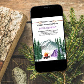 キャンプグリルとスモアーズキャンプアウト女子バースデー 招待状