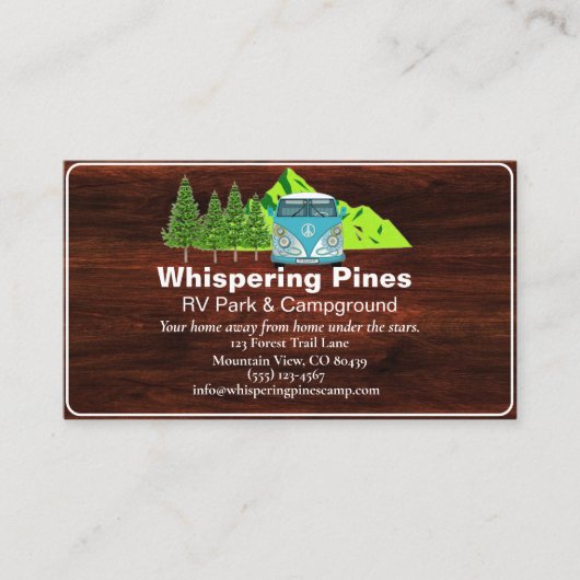 キャンプグ素朴ランドRVパーク連絡デザイン 名刺 (正面)