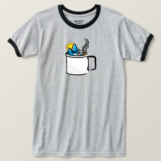 キャンプコーヒーメンズTシャツ Tシャツ (デザイン正面)