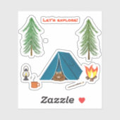 キャンプサイトで眠るクマを探索しよう シール (シート)