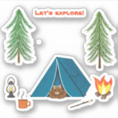 キャンプサイトで眠るクマを探索しよう シール (正面)