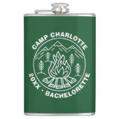 キャンプサイトグリーンホワイトキャンプカスタムバチェロレッテ フラスク (正面)