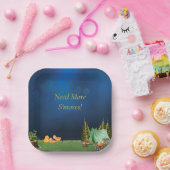 キャンプサイトスクエアプレート ペーパープレート (パーティー)