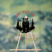 キャンプサイ救済トは見つかったかな？ – クマおもしろい。 アクリルサイン (ニュートラル)