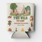 キャンプサファリの森の2歳の誕生日お祝いにぴったりなTwo Wild to camp 缶クーラー (正面)