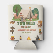 キャンプサファリの森の2歳の誕生日お祝いにぴったりなTwo Wild to camp 缶クーラー (裏面)