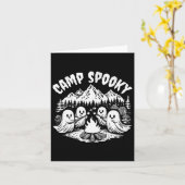 キャンプサマー不気味ウィンサマーハロウィンカワイイ幽霊 カード (黄色い花)