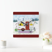 キャンプシック スクエア壁時計 (ホーム)