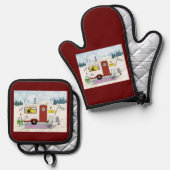 キャンプシック 鍋つかみ&鍋敷きセット (正面/裏面)