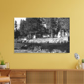 キャンプシャーマン、オレゴン州ロジャースキャビン キャンバスプリント (インサイチュ (リビング))