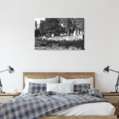 キャンプシャーマン、オレゴン州ロジャースキャビン キャンバスプリント (インサイチュ (寝室))