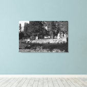 キャンプシャーマン、オレゴン州ロジャースキャビン キャンバスプリント (インサイチュ (ウッドフロア))