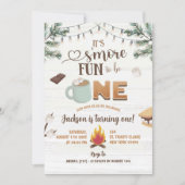 キャンプスタイルの1歳誕生日をもっと楽しく 招待状 (正面)