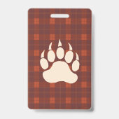 キャンプスタッフ フランネルとクマの写真ID バッジ (裏面)