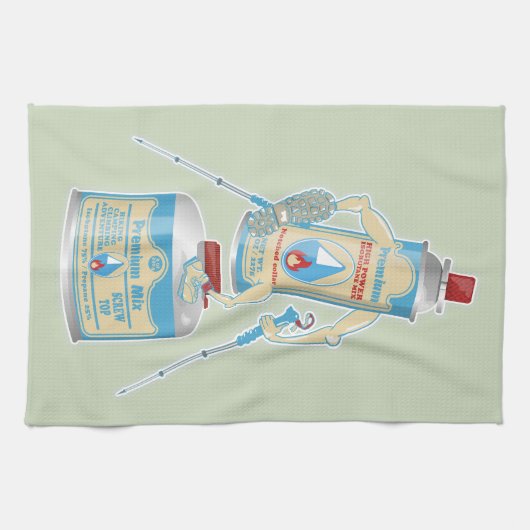 キャンプストーブのキャニスタおもしろいーハイキング キッチンタオル (横)