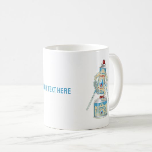 キャンプストーブのキャニスタおもしろいーハイキング コーヒーマグカップ (正面右)