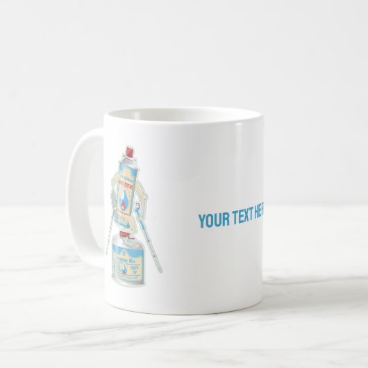 キャンプストーブのキャニスタおもしろいーハイキング コーヒーマグカップ (正面左)