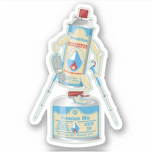 キャンプストーブのキャニスタおもしろいーハイキング シール (正面)