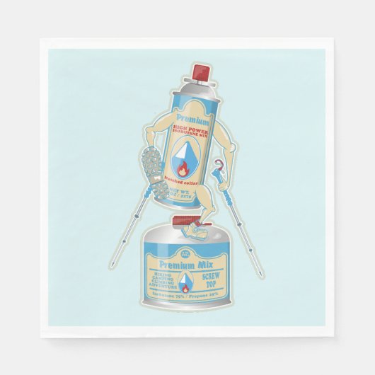 キャンプストーブのキャニスタおもしろいーハイキング スタンダードランチョンナプキン (正面)