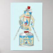 キャンプストーブのキャニスタおもしろいーハイキング ポスター (正面)