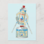 キャンプストーブのキャニスタおもしろいーハイキング ポストカード (正面)