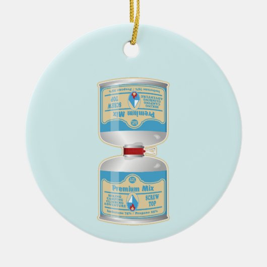 キャンプストーブ用のガス缶詰の補充 セラミックオーナメント (正面)