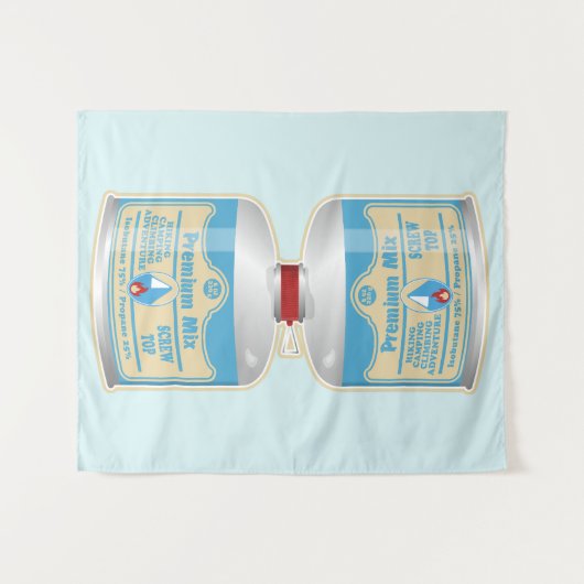 キャンプストーブ用のガス缶詰の補充 タペストリー (正面(横))