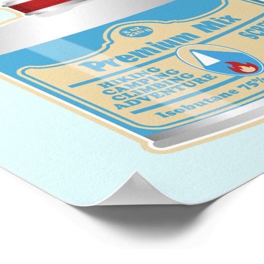 キャンプストーブ用のガス缶詰の補充 ポスター (角)