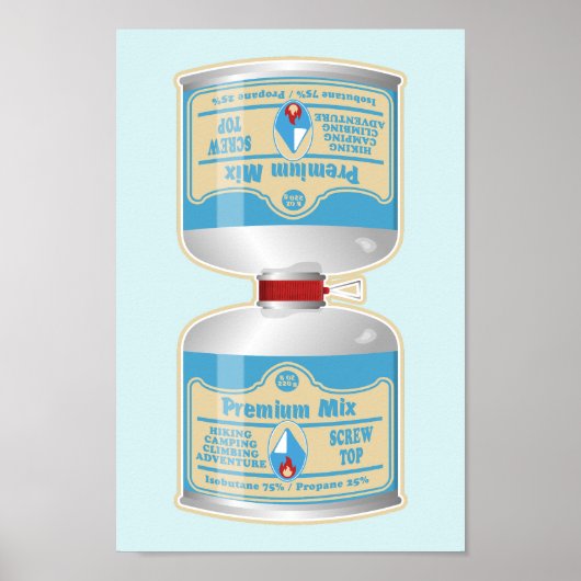 キャンプストーブ用のガス缶詰の補充 ポスター (正面)