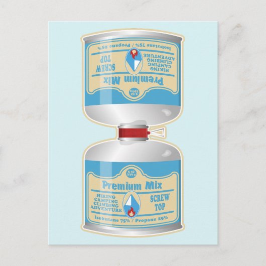 キャンプストーブ用のガス缶詰の補充 ポストカード (正面)