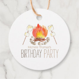 キャンプスモール屋外の誕生日メッセージカード フェイバータグ