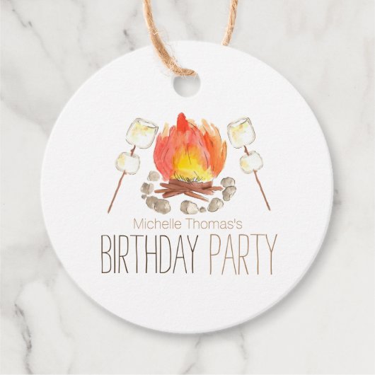 キャンプスモール屋外の誕生日メッセージカード フェイバータグ (正面)