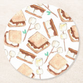 キャンプスモール誕生日パーティーのコースター ラウンドペーパーコースター (正面)