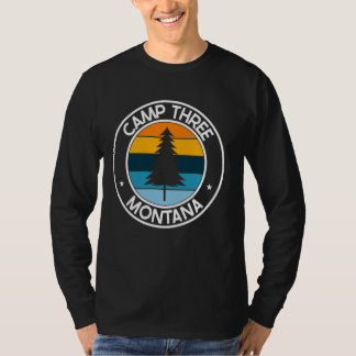 キャンプスリーモンタナMT USAシティプライドレトロサンセット Tシャツ