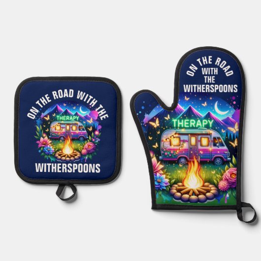 キャンプセラピー 鍋つかみ&鍋敷きセット (正面)