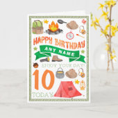 キャンプテントのパーソナライズなバースデー・カード カード (黄色い花)