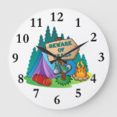 キャンプテントはくまの柱時計を用心します ラージ壁時計 (正面)