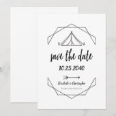 キャンプテントアウトドアウェディング・セーブ・ザ・デート セーブザデート (正面/裏面)