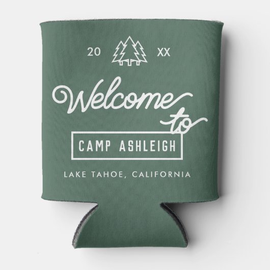 キャンプテーマのブライズメイドパーティー オーダーメイド 缶クーラー (正面)