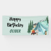 キャンプテーマハッピーバースデー 横断幕 (横)