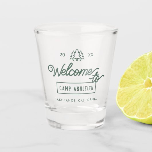 キャンプテーマバチェロレッテ ショットグラス (正面)