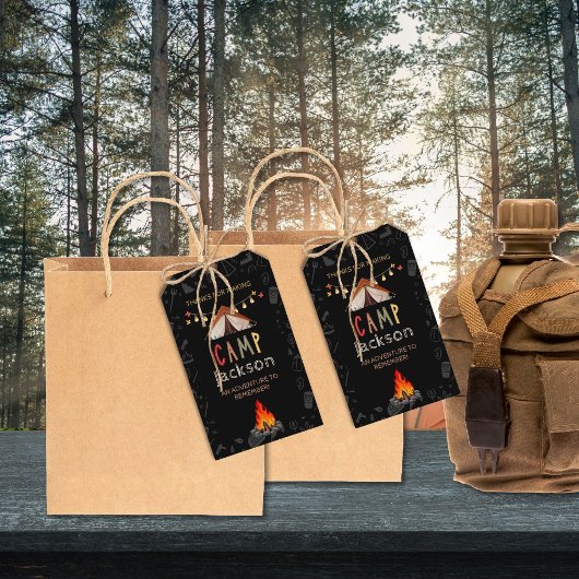 キャンプテーマパーティーのお土産タグ ギフトタグ