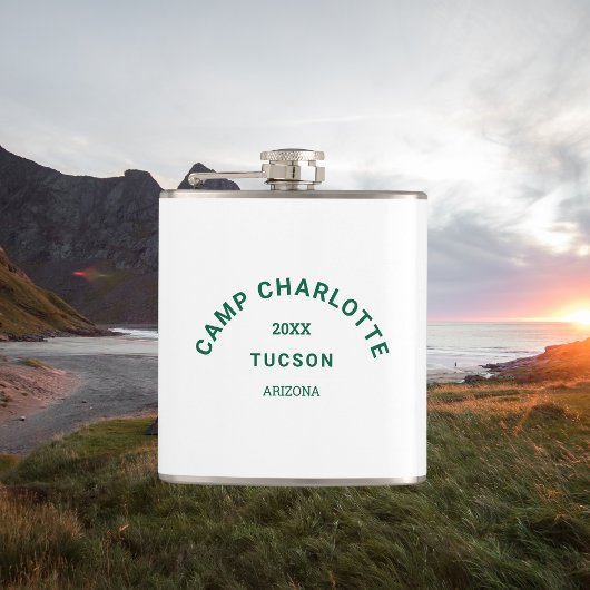 キャンプテーマフォレストグリーンクレストバチェロレッテ フラスク