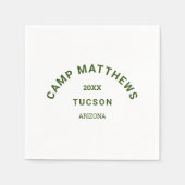 キャンプテーマフォレストグリーン家紋 スタンダードカクテルナプキン (正面)