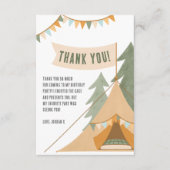 キャンプテーマ屋外アドベンチャーボーイバースデーパーティー サンキューカード (正面)