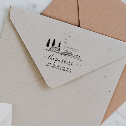 キャンプテーマ |ファミリー名署名差出人住所 ラバースタンプ