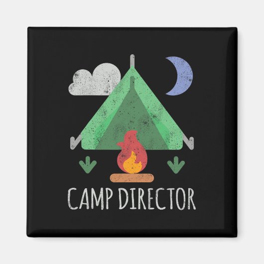 キャンプディレクターTシャツ 面白い キャンプ マグネット (正面)