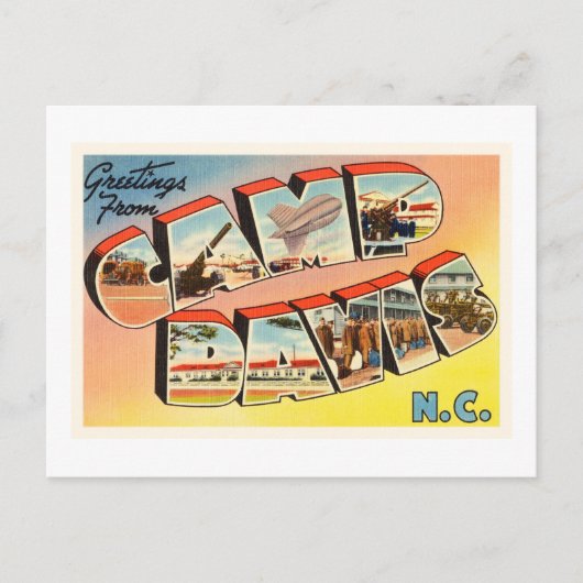 キャンプデイビス ノースカロライナ州 NC オールド ヴィンテージ ポストカード- ポストカード (正面)