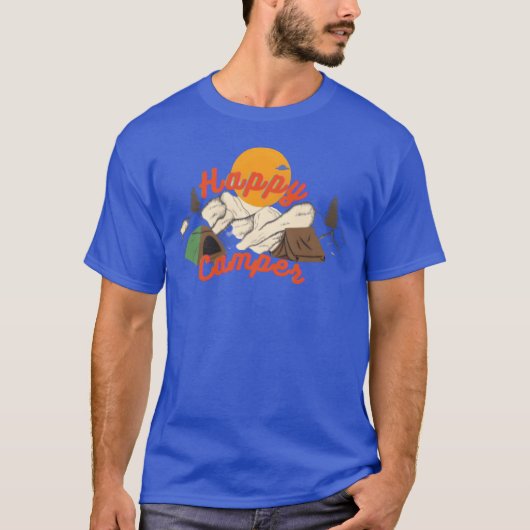 キャンプデザインがおもしろい Tシャツ (正面)